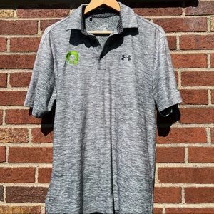 UNDER ARMOUR UA Mens Loose Heatgear Short Sleeve Polo Shirt Grey MEDIUM .